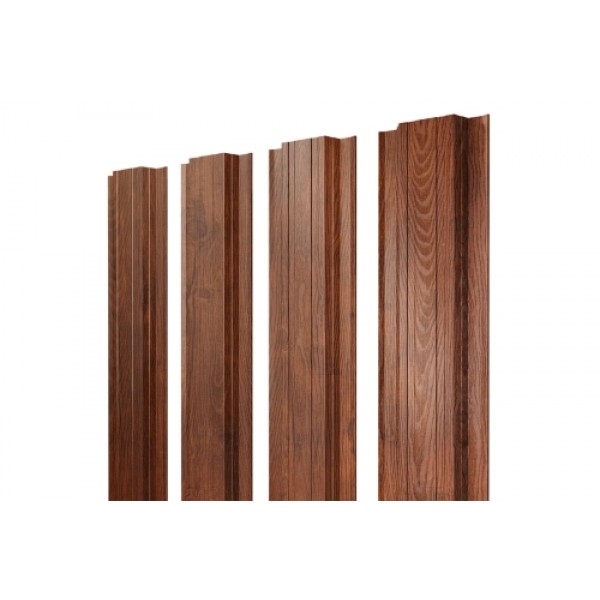 ГРАНД ЛАЙН Штакетник Прямоугольный с прямым резом 0,45 Print Premium Golden Wood Fresh TwinColor 537170