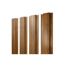 ГРАНД ЛАЙН Штакетник Прямоугольный с прямым резом 0,45 Print-Double Premium Golden Wood 398848