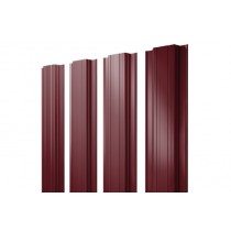 ГРАНД ЛАЙН Штакетник Прямоугольный с прямым резом 0,5 Satin RAL 3005 красное вино 400269