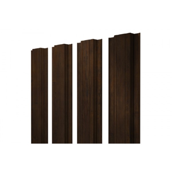 ГРАНД ЛАЙН Штакетник Прямоугольный с прямым резом 0,45 Print Elite Chestnut Wood 423483