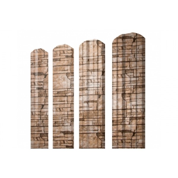 ГРАНД ЛАЙН Штакетник Twin фигурный 0,45 Print Elite Sand Stone TwinColor 256310 ГРАНД ЛАЙН Штакетник Twin фигурный 0,45 Print Elite Sand Stone TwinColor 256310