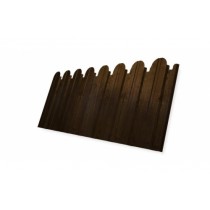 ГРАНД ЛАЙН Профнастил C10B фигурный 0,45 Print Elite с пленкой Antique Wood TwinColor 208378