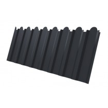 ГРАНД ЛАЙН Профнастил C20B фигурный 0,45 Drap TX RAL 7024 мокрый асфальт 486232