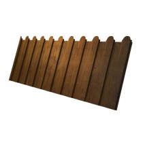 ГРАНД ЛАЙН Профнастил С8A v01 фигурный 0,45 Print-Double Elite с пленкой Golden Wood 410497